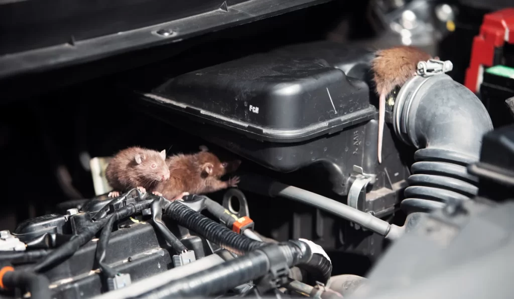 Pests in car engines hoods